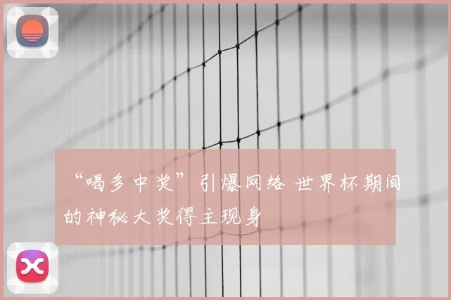 “喝多中奖”引爆网络 世界杯期间的神秘大奖得主现身